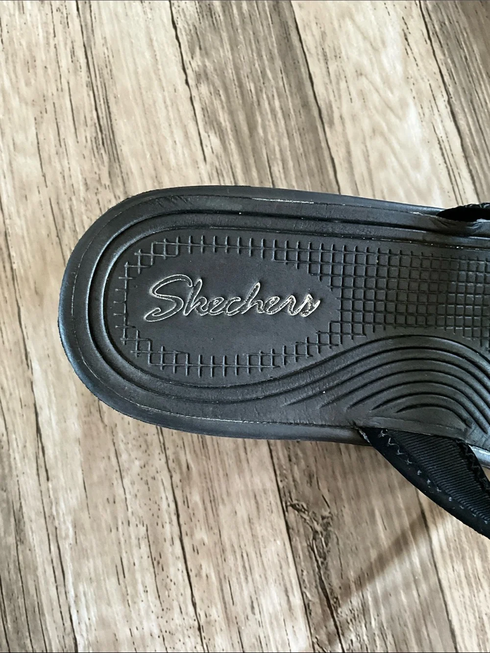 WOMENS SKETCHERS BLACK HEELED SANDALS